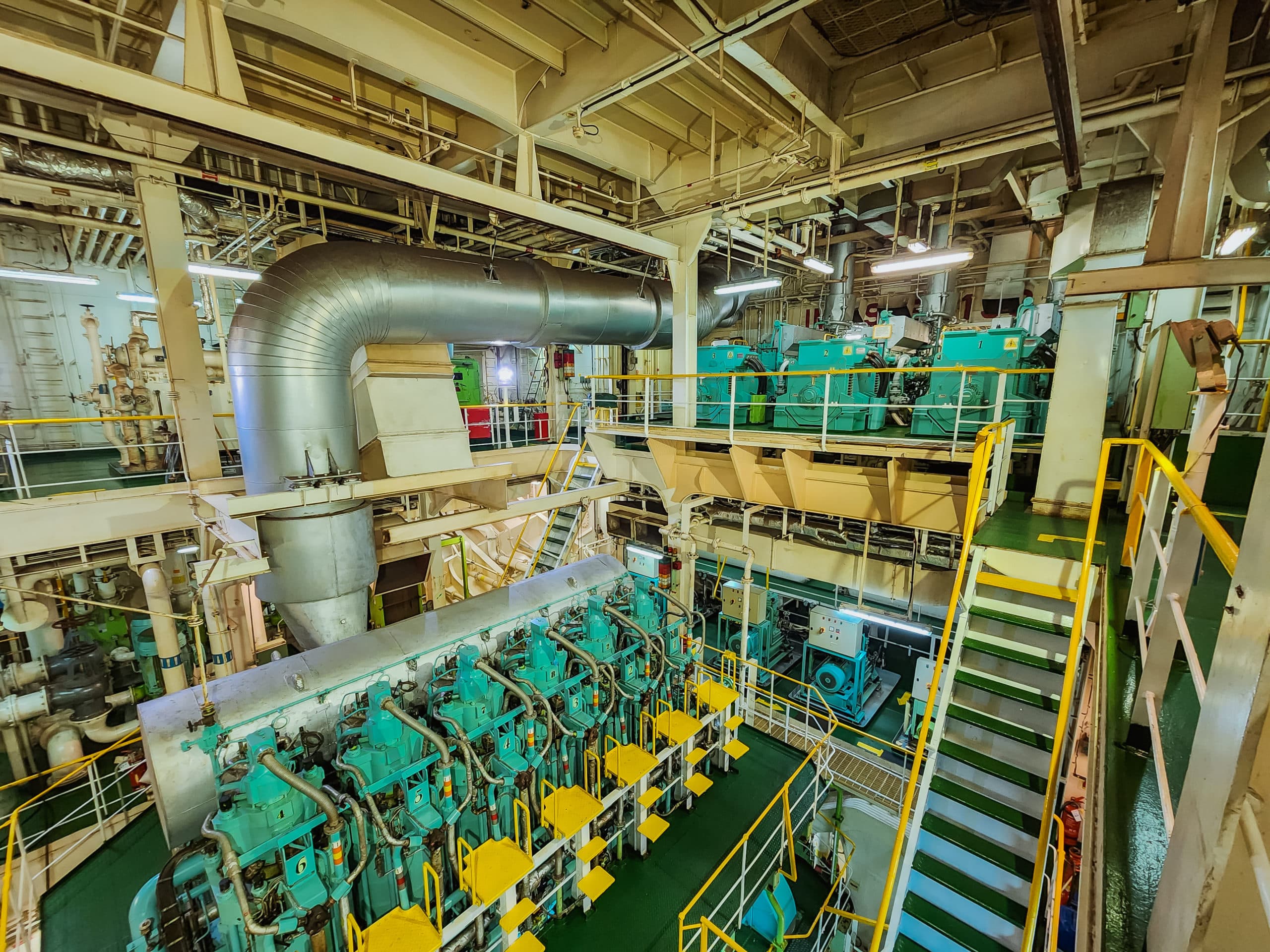 The inside of an engine room at one of Grieg Philippines ships.